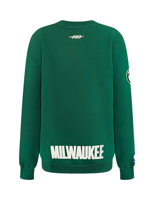 Women's Pro Standard Modern Original Milwaukee Bucks Crewneck Sweatshirt-back