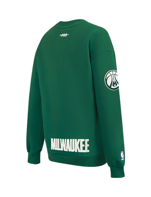 Women's Pro Standard Modern Original Milwaukee Bucks Crewneck Sweatshirt-angled back