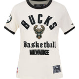 Women's Pro Standard Modern Original Milwaukee Bucks Ringer T-Shirt-front