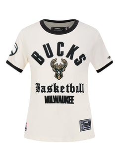 Women's Pro Standard Modern Original Milwaukee Bucks Ringer T-Shirt-front