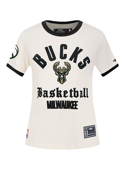 Women's Pro Standard Modern Original Milwaukee Bucks Ringer T-Shirt-front