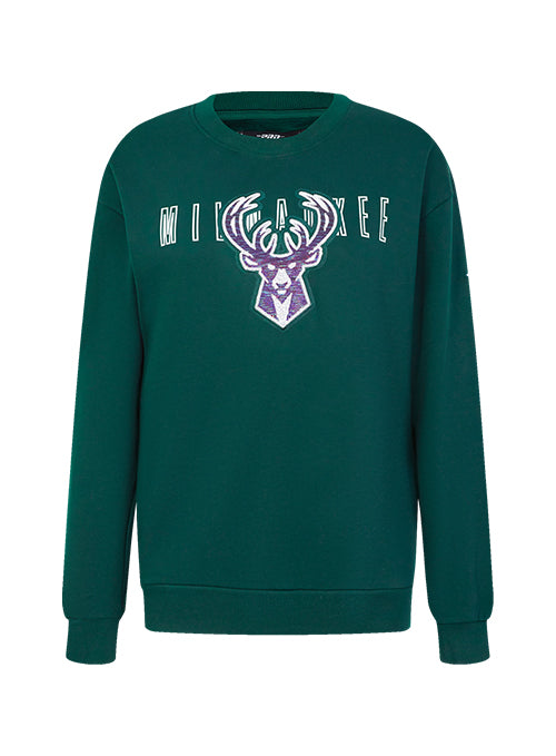 Women's Pro Standard City Lights Milwaukee Bucks Crewneck Sweatshirt-front