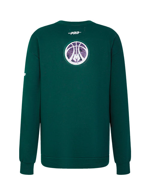 Women's Pro Standard City Lights Milwaukee Bucks Crewneck Sweatshirt-back
