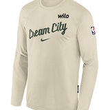 Youth Nike 2025-26 City Edition Game Theatre Milwaukee Bucks Long Sleeve T-Shirt