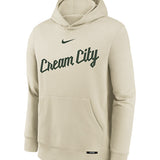 Youth Nike 2025-26 City Edition Club Milwaukee Bucks Hooded Sweatshirt-front