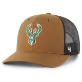 '47 Brand x Carhartt Brown Milwaukee Bucks Trucker Snapback Hat-left