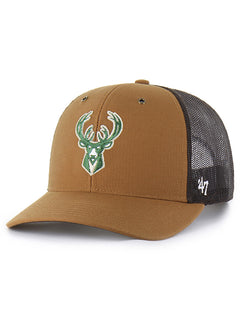 '47 Brand x Carhartt Brown Milwaukee Bucks Trucker Snapback Hat-left