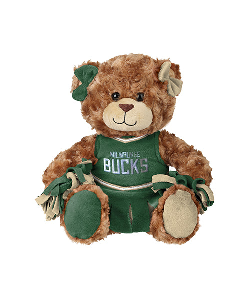 FOCO Cheerleader Bear Milwaukee Bucks 10'' Plush-front