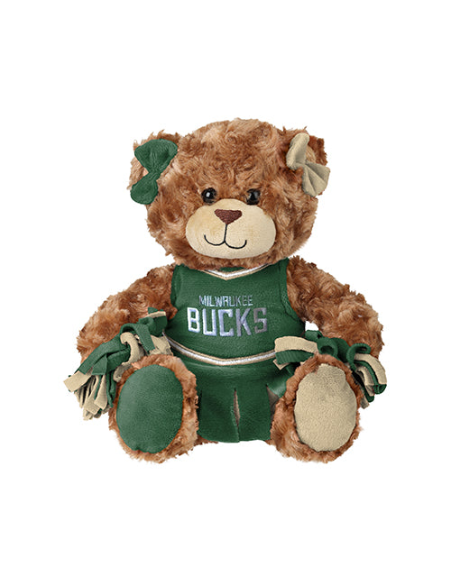 FOCO Cheerleader Bear Milwaukee Bucks 10'' Plush-front