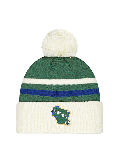 New Era 2025-26 City Edition State Milwaukee Bucks Pom Cuff Knit Hat-front