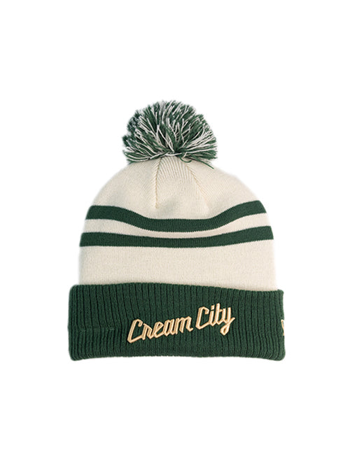 Youth New Era 2025-26 City Edition The East Milwaukee Bucks Pom Cuff Knit Hat