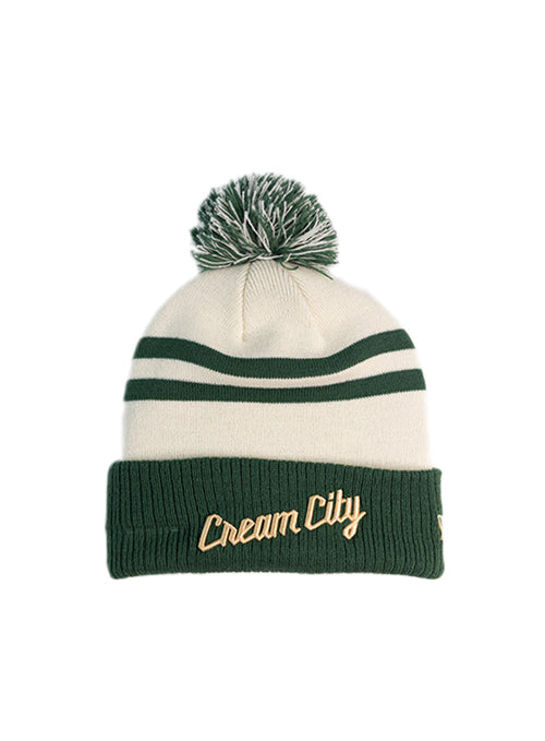 Youth New Era 2025-26 City Edition The East Milwaukee Bucks Pom Cuff Knit Hat