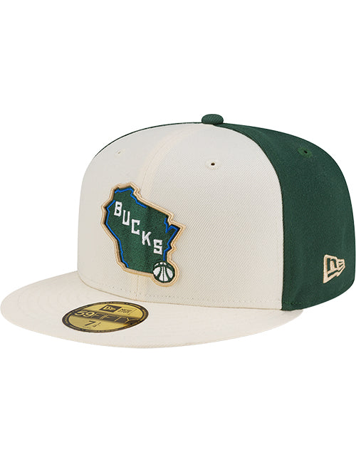 New Era 2025-26 City Edition 59Fifty State Milwaukee Bucks Fitted Hat-left