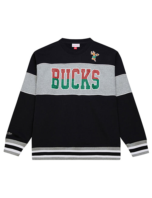 Mitchell & Ness HWC '68 Block Rebound Legacy Milwaukee Bucks Crewneck Sweatshirt-front