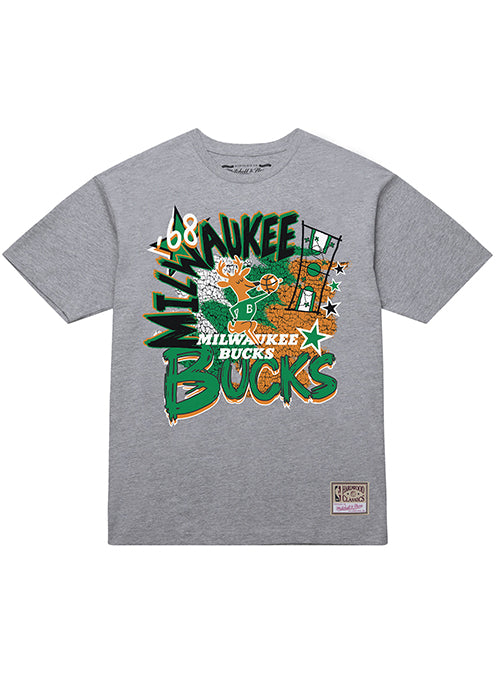 Mitchell & Ness HWC '68 Play By Play Milwaukee Bucks T-Shirt-front
