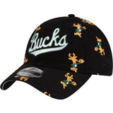 New Era 9Twenty HWC '68 All Over Print Milwaukee Bucks Adjustable Hat-left
