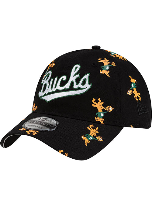 New Era 9Twenty HWC '68 All Over Print Milwaukee Bucks Adjustable Hat-left