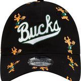 New Era 9Twenty HWC '68 All Over Print Milwaukee Bucks Adjustable Hat-front