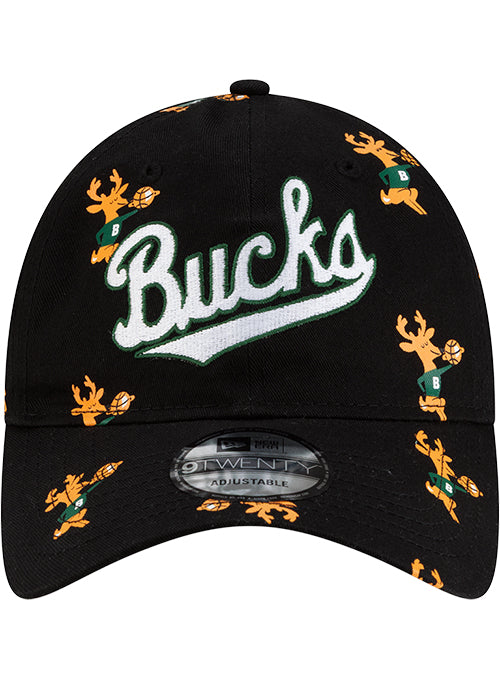 New Era 9Twenty HWC '68 All Over Print Milwaukee Bucks Adjustable Hat-front