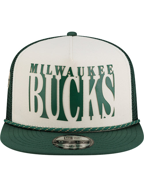 New Era 9Fifty Racing Milwaukee Bucks Snapback Hat-front