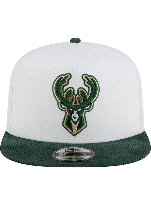 New Era 9Fifty Corduroy Bill Milwaukee Bucks Snapback Hat-front