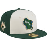 New Era 59Fifty Wisconsin All Over Print Brim Milwaukee Bucks Fitted Hat-right