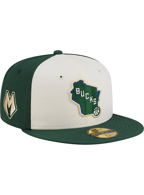 New Era 59Fifty Wisconsin All Over Print Brim Milwaukee Bucks Fitted Hat-right