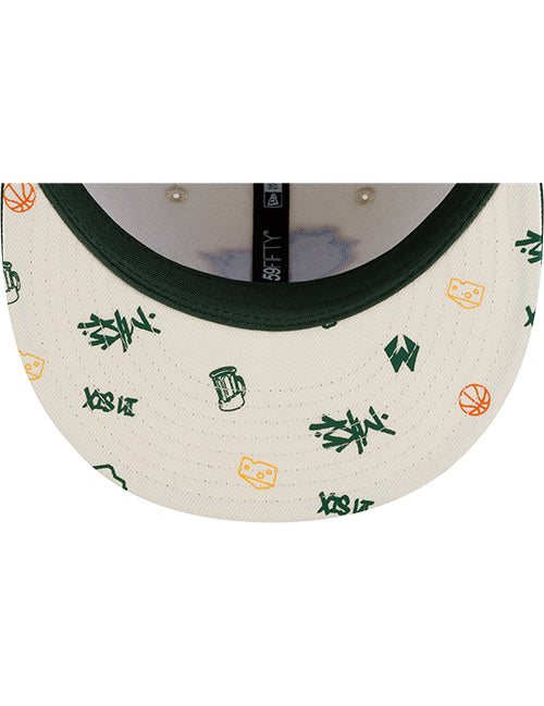 New Era 59Fifty Wisconsin All Over Print Brim Milwaukee Bucks Fitted Hat-UV