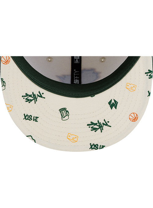 New Era 59Fifty Wisconsin All Over Print Brim Milwaukee Bucks Fitted Hat-UV