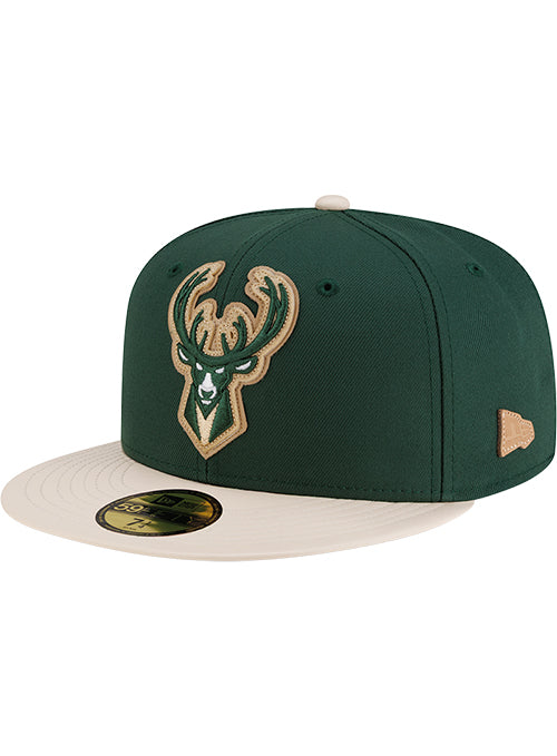New Era 59Fifty Milwaukee Bucks Leather Fitted Hat-left
