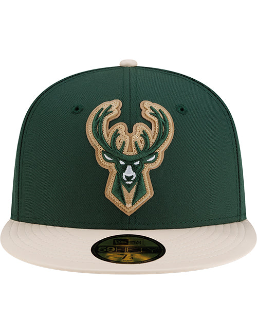 New Era 59Fifty Milwaukee Bucks Leather Fitted Hat-front