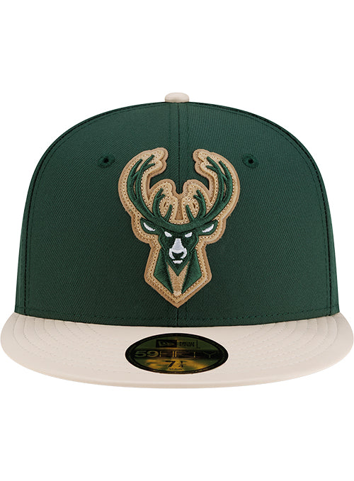 New Era 59Fifty Milwaukee Bucks Leather Fitted Hat-front