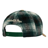 Mitchell & Ness HWC '68 Green Plaid Milwaukee Bucks Snapback Hat-back