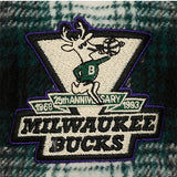Mitchell & Ness HWC '68 Green Plaid Milwaukee Bucks Snapback Hat-patch