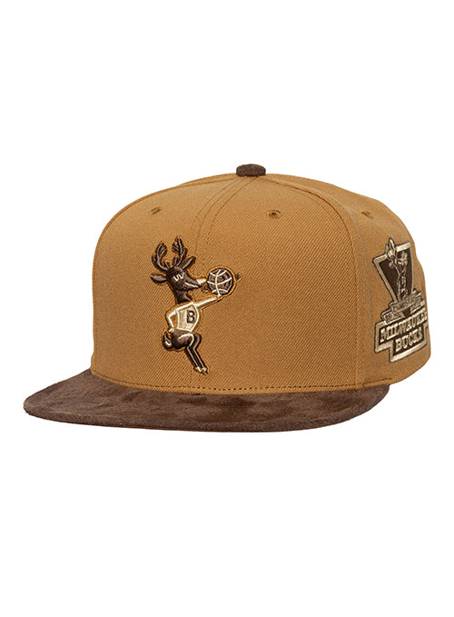 Mitchell & Ness HWC '68 Coffee Milwaukee Bucks Strapback Hat-front