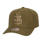Mitchell & Ness HWC '93 Olive Pinch Milwaukee Bucks Snapback Hat-front