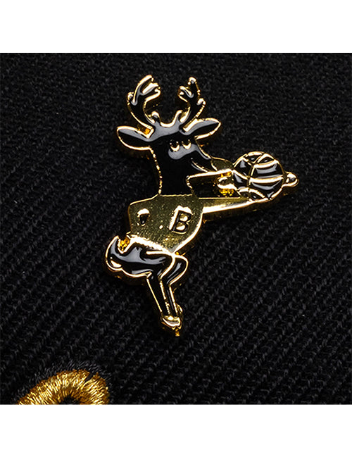 Mitchell & Ness HWC '68 Pro Pinned Gold Milwaukee Bucks Snapback Hat-pin