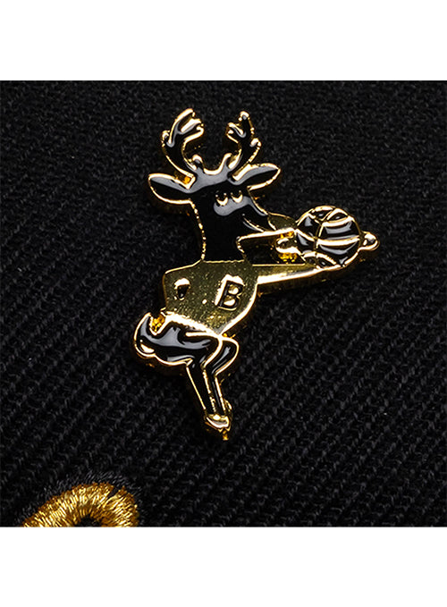 Mitchell & Ness HWC '68 Pro Pinned Gold Milwaukee Bucks Snapback Hat-pin