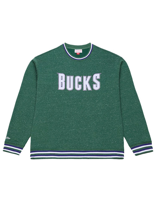 Mitchell & Ness HWC '93 Static Streak Milwaukee Bucks Crewneck Sweatshirt-front