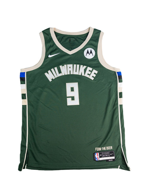 Signed Nike 2022 Icon Edition Bobby Portis Milwaukee Bucks Swingman Jersey-front