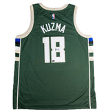 Signed Nike 2022 Icon Edition Kyle Kuzma Milwaukee Bucks Swingman Jersey-back