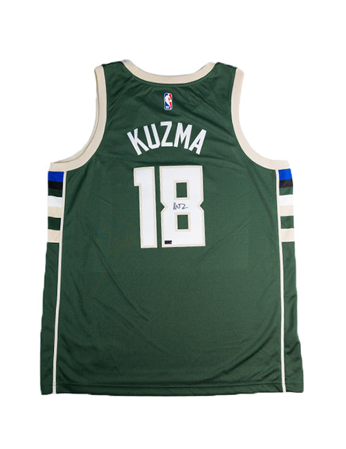 Signed Nike 2022 Icon Edition Kyle Kuzma Milwaukee Bucks Swingman Jersey-back