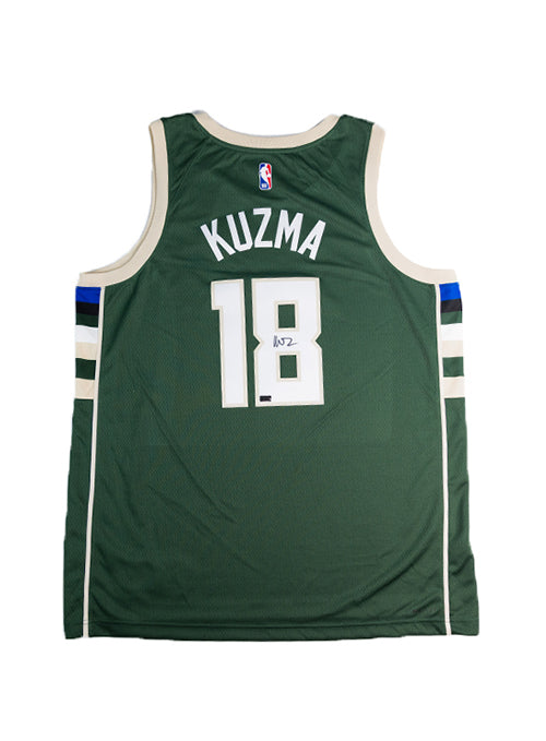 Signed Nike 2022 Icon Edition Kyle Kuzma Milwaukee Bucks Swingman Jersey-back