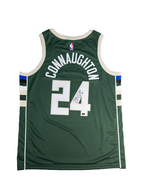 Signed Nike 2022 Icon Edition Pat Connaughton Milwaukee Bucks Swingman Jersey-back