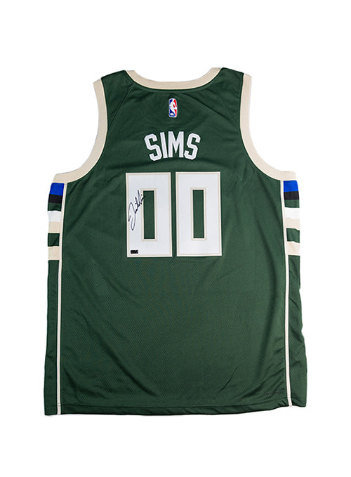 Signed Nike 2022 Icon Edition Jericho Sims Milwaukee Bucks Swingman Jersey-back