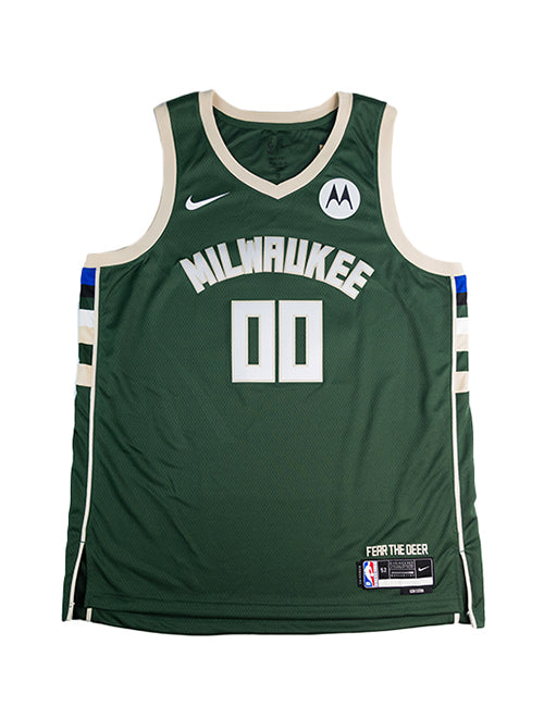 Signed Nike 2022 Icon Edition Jericho Sims Milwaukee Bucks Swingman Jersey-front