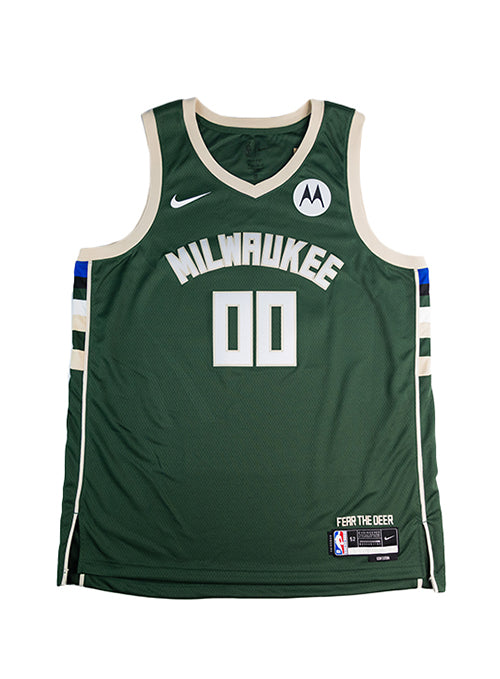 Signed Nike 2022 Icon Edition Jericho Sims Milwaukee Bucks Swingman Jersey-front