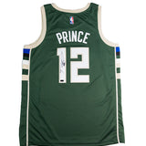 Signed Nike 2022 Icon Edition Taurean Prince Milwaukee Bucks Swingman Jersey-back