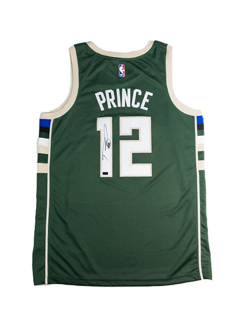Signed Nike 2022 Icon Edition Taurean Prince Milwaukee Bucks Swingman Jersey-back