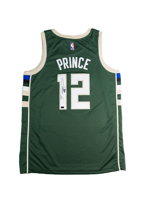 Signed Nike 2022 Icon Edition Taurean Prince Milwaukee Bucks Swingman Jersey-back